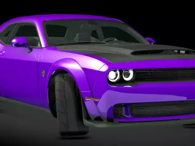 Dodge Challenger SRT Demon Low-poly 3D model by retrogarage