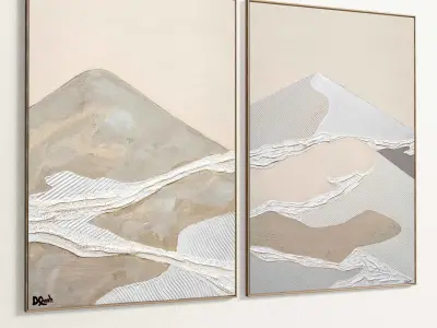 Plaster Two Photo Frame 295 Low-poly 3D model