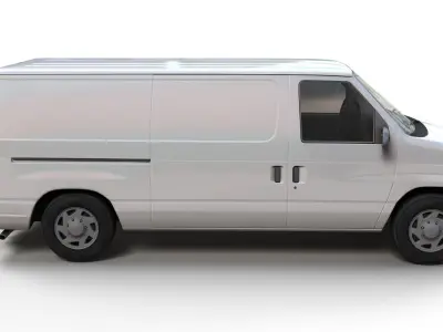 90s industrial van Low-poly 3D model