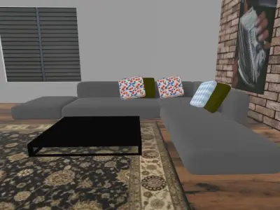 NEW LUXURY SOFA Low-poly 3D model