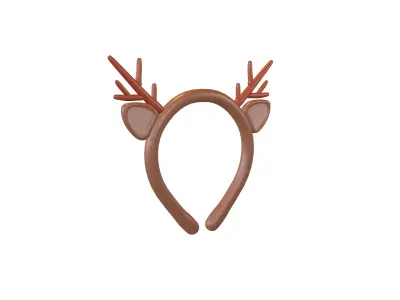 Elk Headband V1 001 Low-poly 3D model