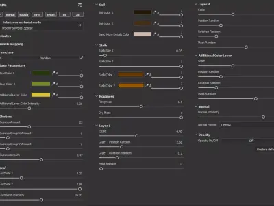 Broom Fork Moss Sparse Version Substance Material and Texture