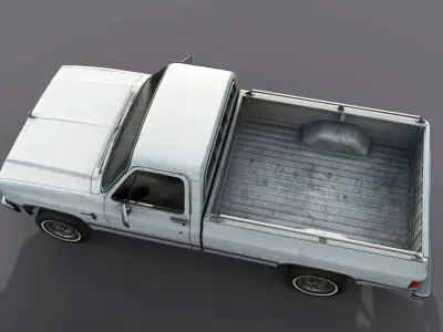 Chevrolet C10 1982 White Low-poly 3D model