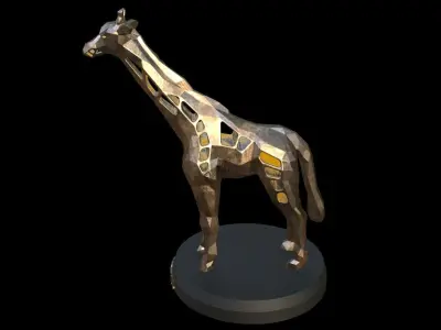 Steampunk Giraffe Low-poly 3D model