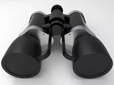 Binocular with lens plugs Low-poly 3D model