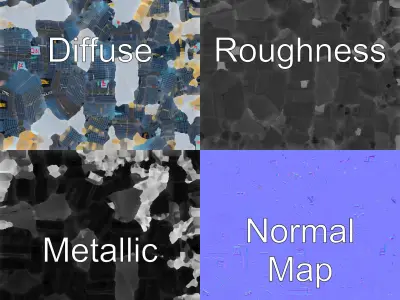 Futuristic Skyscraper Neon Glass Model Pack Low-poly 3D model