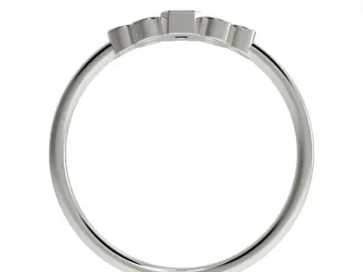  Basel ring with Emerald diamond 3D print model