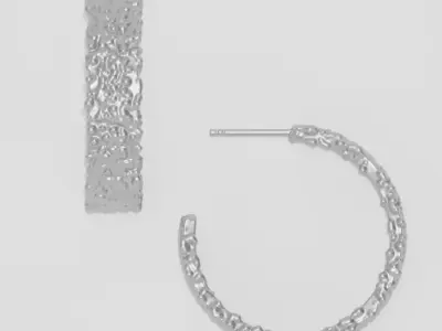 Molten Hoops Earrings - Free 3D print ready Free 3D print model