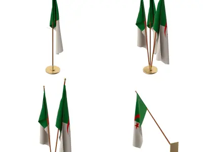Algeria Flag Pack 3D model