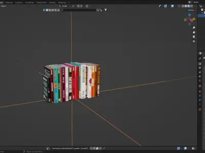 Books stack of Free low-poly 3D model