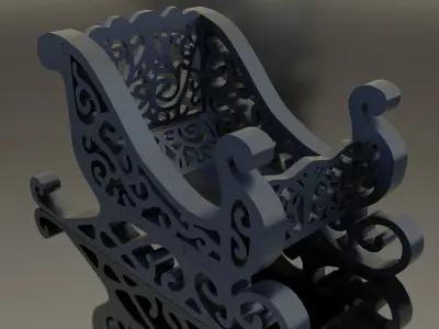 Christmas Santas Sleigh Decor 3D print model