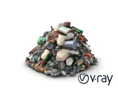 Urban Garbage Pile City Waste and Debris Model Pack Low-poly 3D model