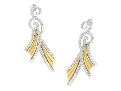 Women Drop Earrings 3dm STL OBJ FBX Renders Details 3D print model 2