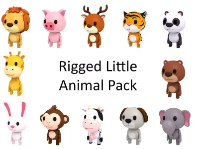 Rigged Animal Pack 3D model