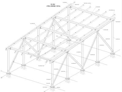 12 kWp Solar Carport Project Type 1 3D model