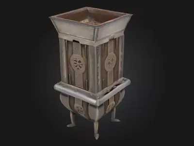 Gothic Chest Ornament  Dark Elegance in Carved Detail 3D model