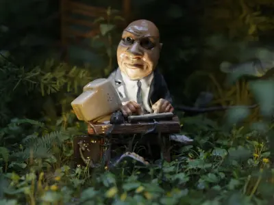 Quirky Bald Businessman Figure 3D Model with 4 LODs Low-poly 3D model