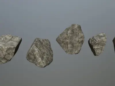 rocks group of Low-poly 3D model