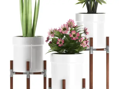 plants stand set 130 3D model