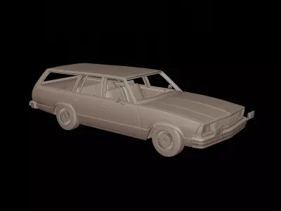 Chevrolet malibu classic 1980 four doors wagon 3D print model
