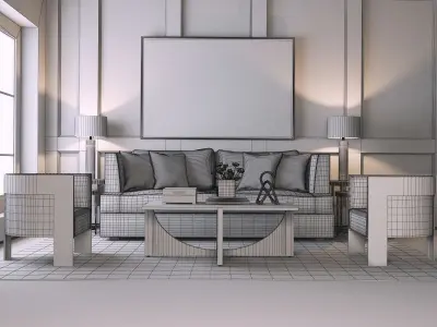 Living Room 2 3D model