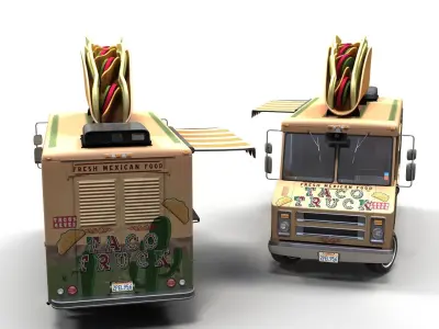 Taco Foodtruck Low-poly 3D model