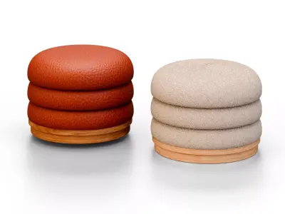 Luxury Round Pouf  3D model