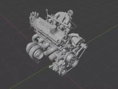 Volvo REDBLOCK B230 Turbo Engine 3D print model