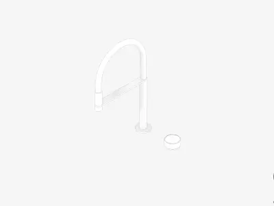 Sink Mixer - Luxury - Axis - Hob - Flexible Hose Low-poly 3D model