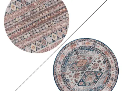 Round Rug Set 65 3D model