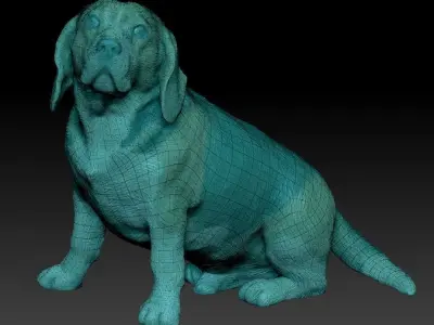 Beagle dog 18 Low-poly 3D model