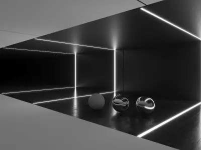 Dark modern car showroom 3D model