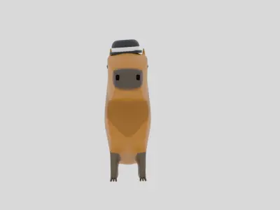 3D Capybara with Hat 3D model 3D model