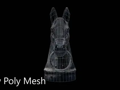 Horse Bust Low-poly 3D model