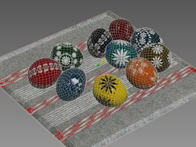 Easter eggs Low-poly 3D model