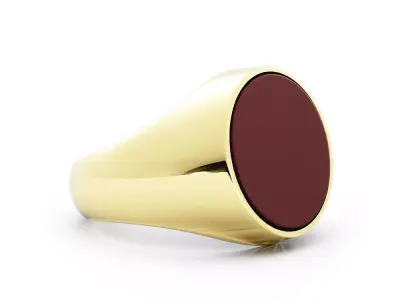 Mens Signet Ring With Oval Face 3DM With Rendering 3D print model