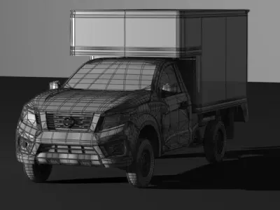 nissan np300 2017 dry box Low-poly 3D model