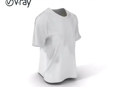 White TShirt D Model Pack for Animation and Games Low-poly 3D model
