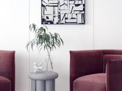 sofa Modern person single 3D model