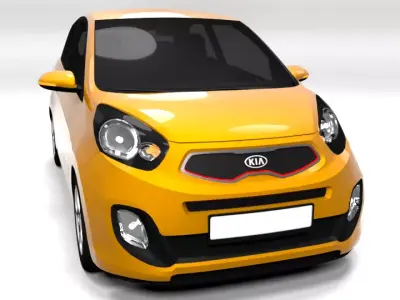 KIA PICANTO 3DOOR LOWPOLY Low-poly 3D model
