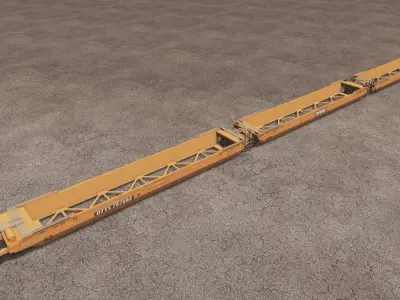 Gunderson Maxi-IV Double Stack Well Cars Low-poly 3D model