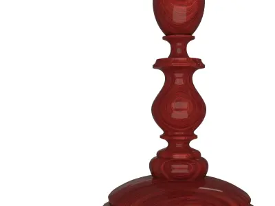 Wood Candlestick Low-poly 3D model