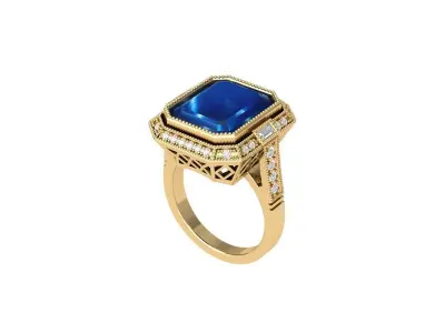 Emerald Art Deco Ring 3D print model