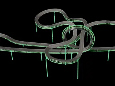 Acrobatic Auto Circuit Low-poly 3D model