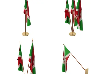 Burundi Flag Pack 3D model