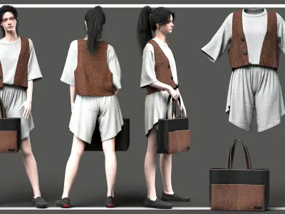 20 different sets of womens clothes 3D model