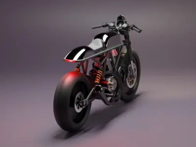 Custom Ducati Cafe Racer Low-poly 3D model