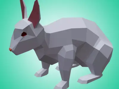 Rabbit Low Poly Low-poly 3D model