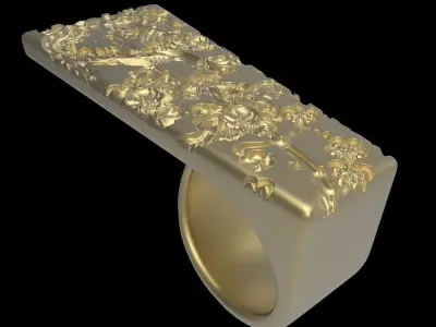 adjustable ring version 2 with engraving 4  3D print model