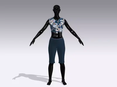 Woman Cloth Dress Low-poly 3D model